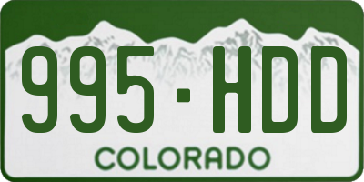 CO license plate 995HDD