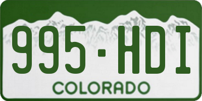 CO license plate 995HDI