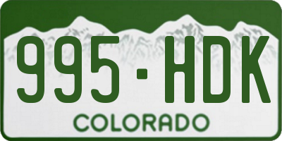 CO license plate 995HDK