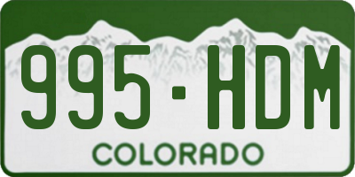 CO license plate 995HDM