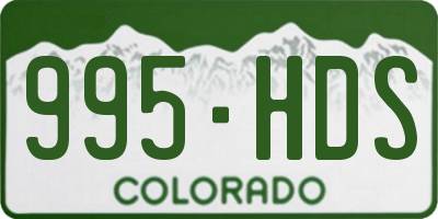 CO license plate 995HDS