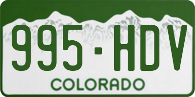 CO license plate 995HDV