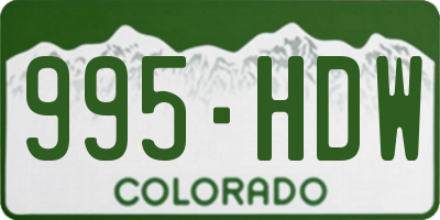 CO license plate 995HDW