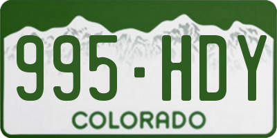 CO license plate 995HDY
