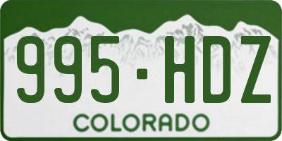 CO license plate 995HDZ