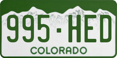 CO license plate 995HED