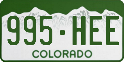 CO license plate 995HEE