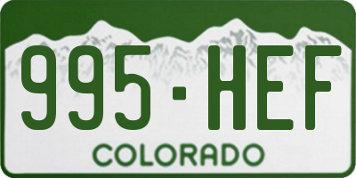 CO license plate 995HEF