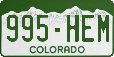 CO license plate 995HEM