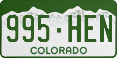 CO license plate 995HEN