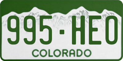 CO license plate 995HEO