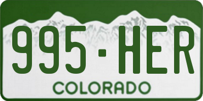 CO license plate 995HER