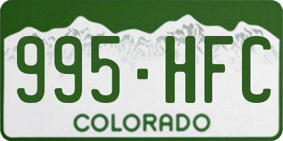 CO license plate 995HFC