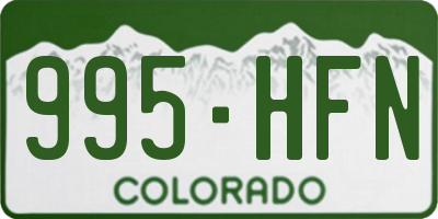 CO license plate 995HFN