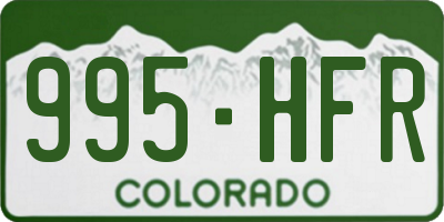 CO license plate 995HFR