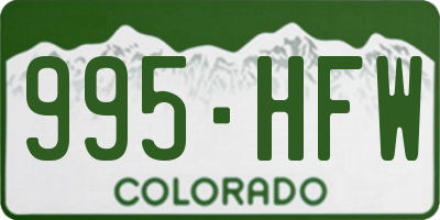 CO license plate 995HFW