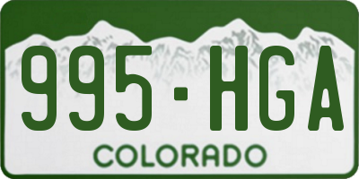CO license plate 995HGA