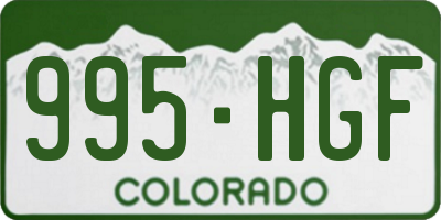 CO license plate 995HGF