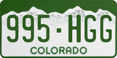 CO license plate 995HGG