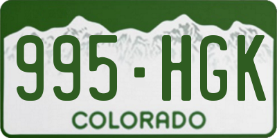 CO license plate 995HGK