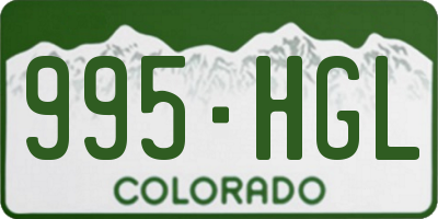 CO license plate 995HGL