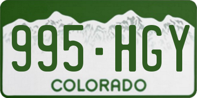 CO license plate 995HGY