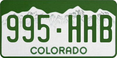 CO license plate 995HHB