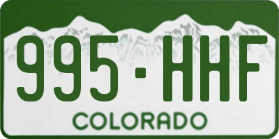 CO license plate 995HHF