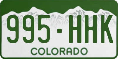 CO license plate 995HHK