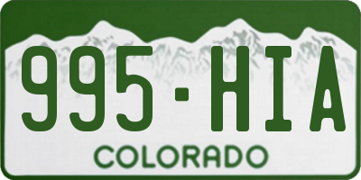 CO license plate 995HIA