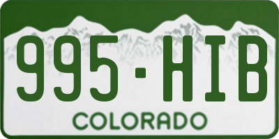 CO license plate 995HIB