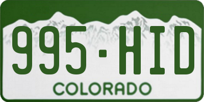 CO license plate 995HID