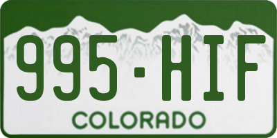 CO license plate 995HIF