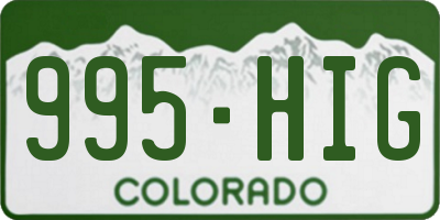 CO license plate 995HIG