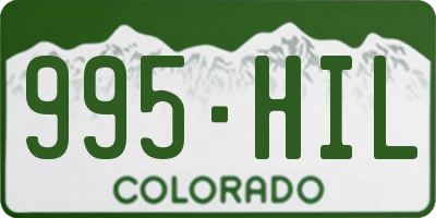 CO license plate 995HIL