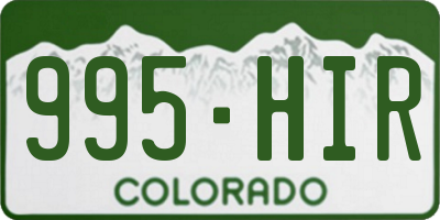CO license plate 995HIR