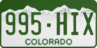 CO license plate 995HIX