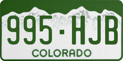 CO license plate 995HJB