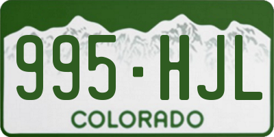 CO license plate 995HJL