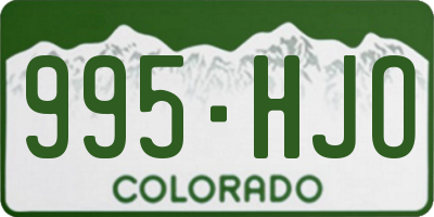 CO license plate 995HJO