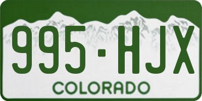 CO license plate 995HJX