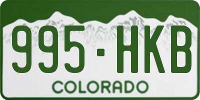 CO license plate 995HKB