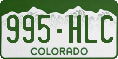CO license plate 995HLC