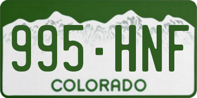 CO license plate 995HNF