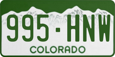 CO license plate 995HNW