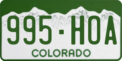 CO license plate 995HOA