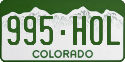 CO license plate 995HOL