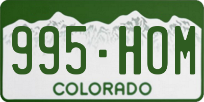 CO license plate 995HOM