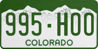 CO license plate 995HOO