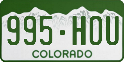 CO license plate 995HOU